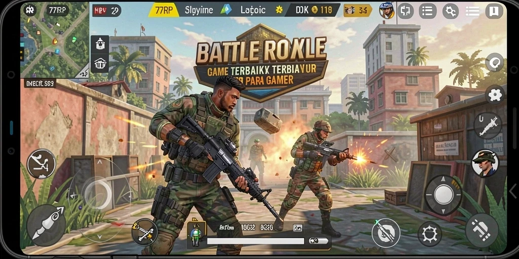 Gameplay Battle Royale yang mendebarkan dan menantang.