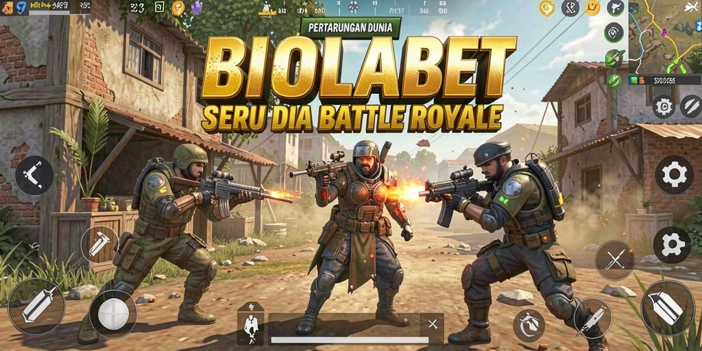 Screenshot BIOLABET menampilkan aksi seru di medan tempur Battle Royale.