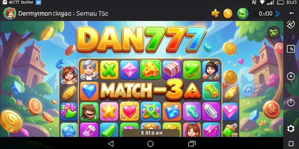 Tampilan gameplay seru dari DAN777 dengan aksi Match-3 yang menantang.