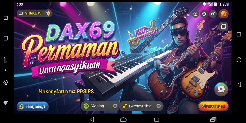 Tampilan gameplay DAX69 yang menarik dengan berbagai genre musik.