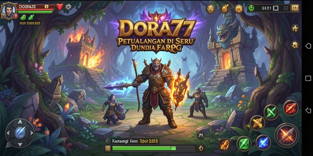 Gameplay seru dalam DORA77, menjelajahi dunia fantasi RPG.