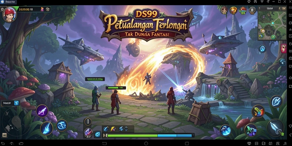 Tangkapan layar gameplay DS99 menunjukkan petualangan seru di dunia fantastis.
