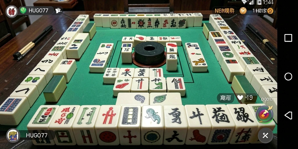 Tampilan gameplay HUGO77 yang menampilkan keseruan permainan Mahjong.