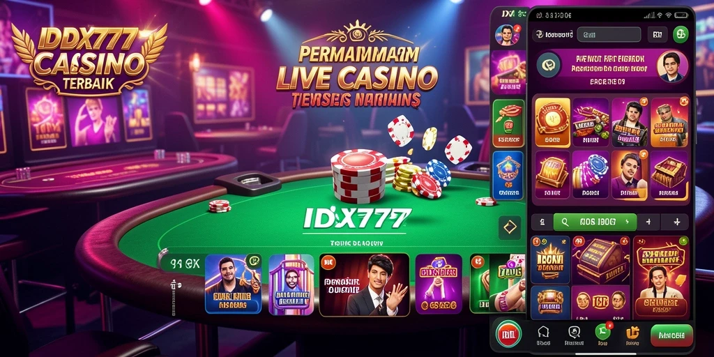 Tangkapan layar IDX777 menunjukkan gameplay Live Casino yang menarik dan interaktif.