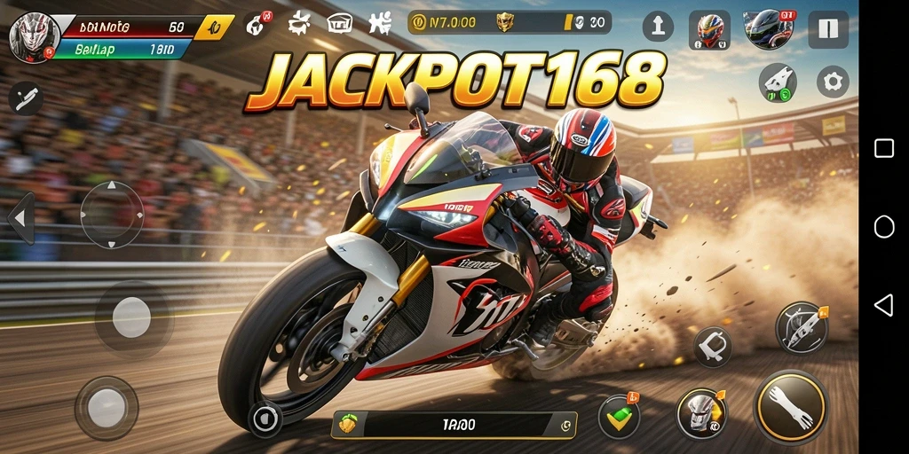 Gameplay balap motor yang seru dan mendebarkan di JACKPOT168.