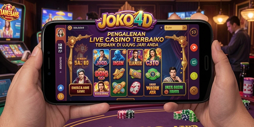 Screenshot gameplay JOKO4D yang menampilkan dealer langsung dan suasana kasino.