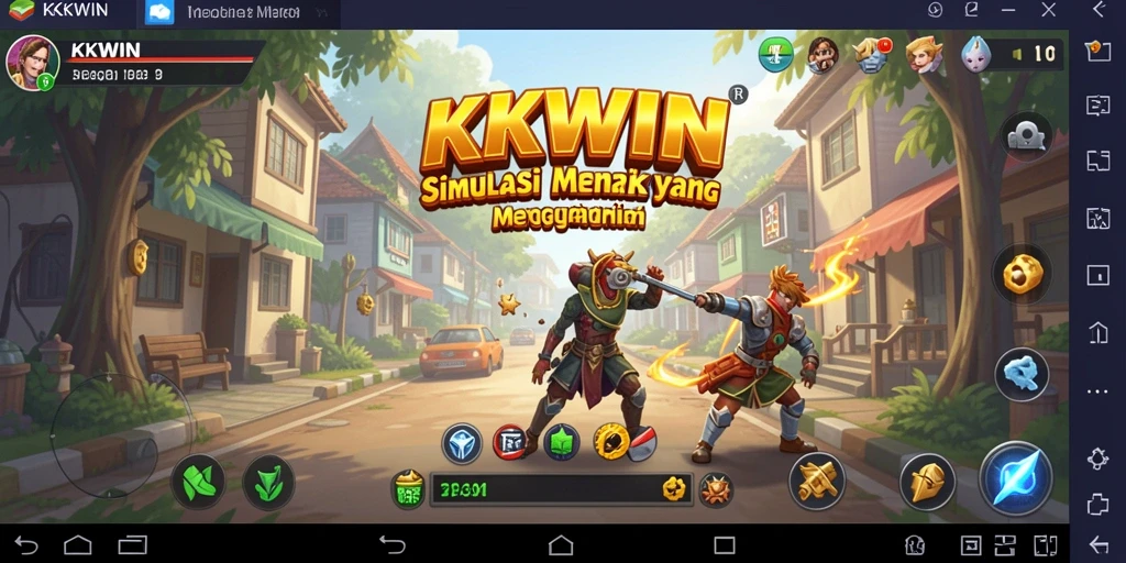Tangkapan layar KKWIN menampilkan gameplay simulasi yang interaktif dan mendetail.