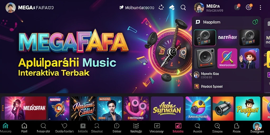Tampilan gameplay MEGAFAFA yang menarik dengan elemen musik interaktif.
