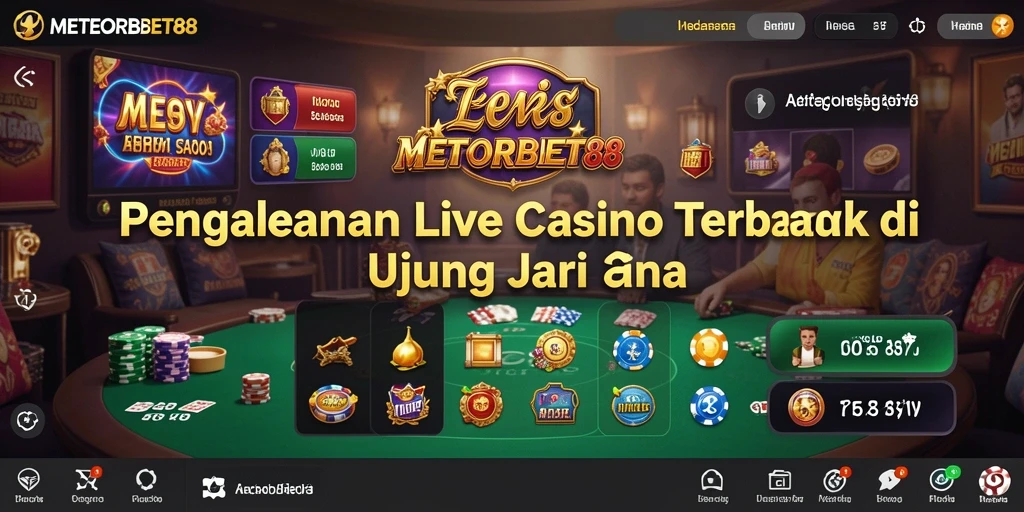 Tampilan gameplay Live Casino yang mendebarkan di METEORBET88.