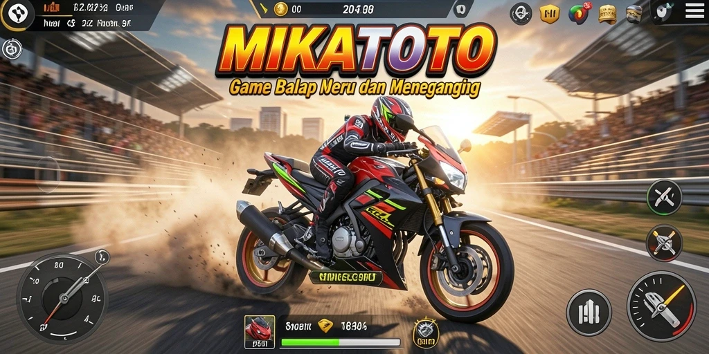Tampilan gameplay MIKATOTO yang seru dan menegangkan saat balapan.