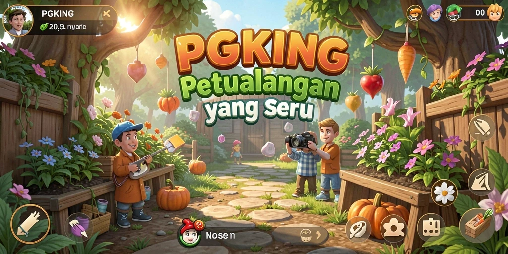 Menampilkan gameplay seru PGKING saat bertani.