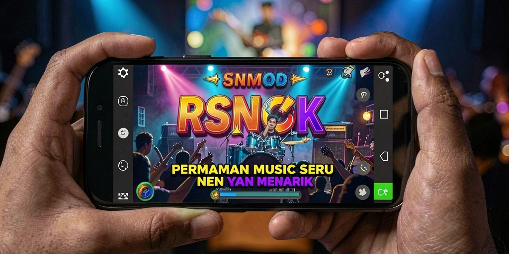 Tampilan gameplay RSNOK yang menampilkan keseruan bermain musik.