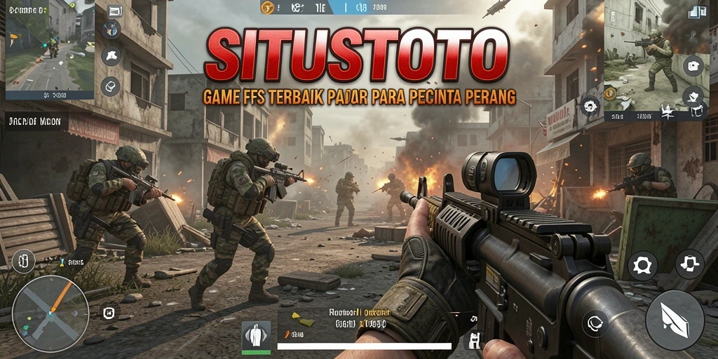 Screenshot gameplay SITUSTOTO menampilkan aksi tembak-menembak yang intens.