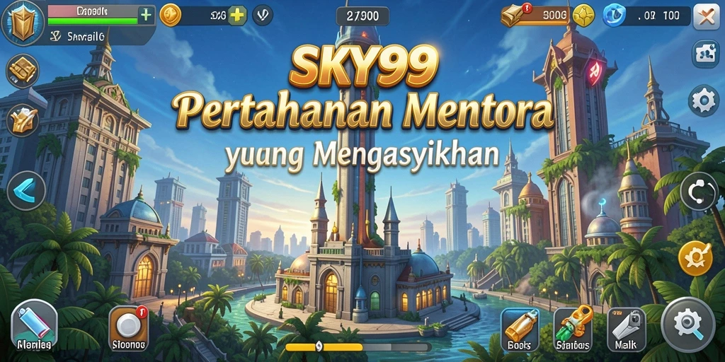 Gameplay menegangkan di SKY99 dengan pertahanan menara yang strategis.