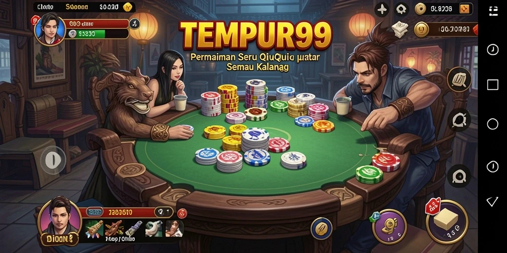 Tampilan gameplay seru dari TEMPUR99 dengan kartu QiuQiu.