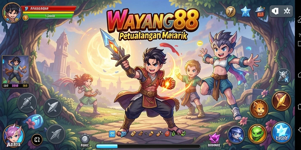 Tampilan dinamis dari gameplay WAYANG88 dengan karakter anime yang menarik.